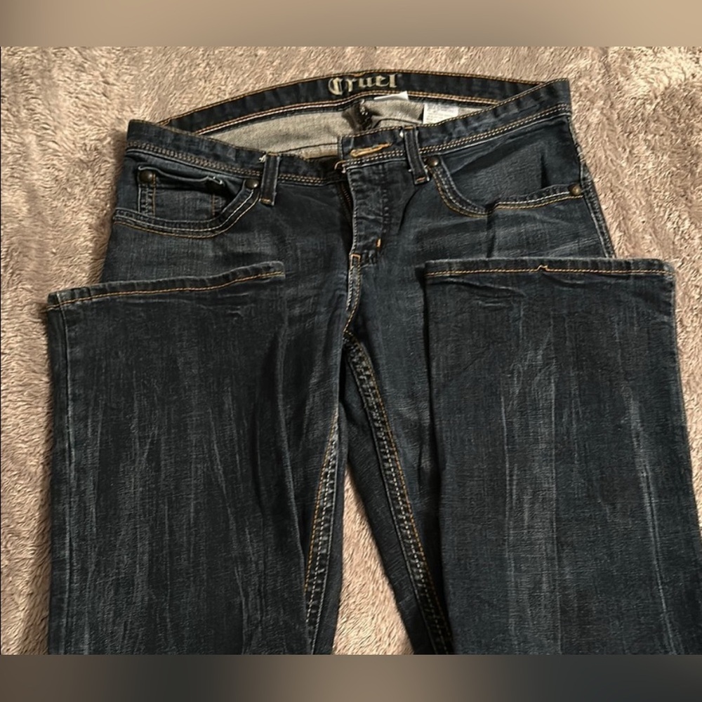 Cruel Girl Julia Mid Rise Slim Fit Bootcut Women's Blue Jeans Size 11R - Picture 6 of 10